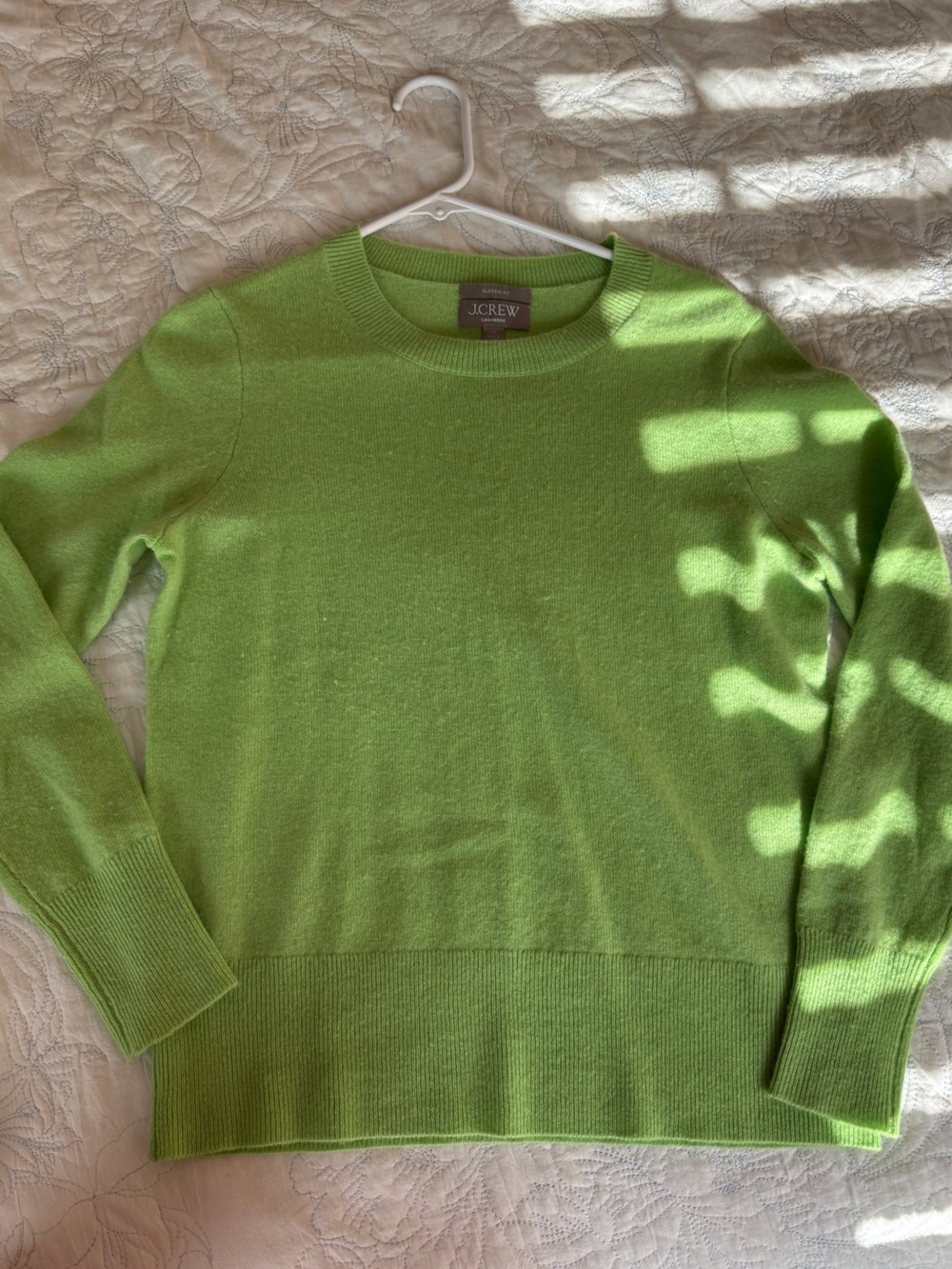 J. Crew Bright Lime Green Crewneck Sweater